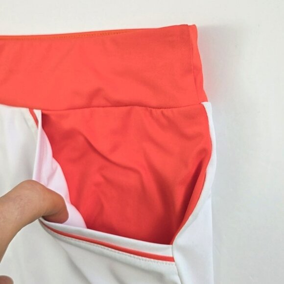 NWT Penguin Women's White Orange  Colorblock Tennis Skort Skirt Stretch Size XL - Picture 7 of 15